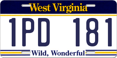 WV license plate 1PD181