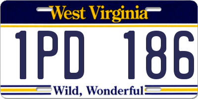 WV license plate 1PD186