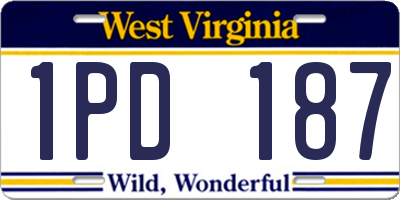 WV license plate 1PD187