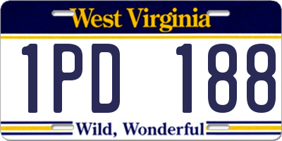 WV license plate 1PD188