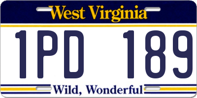 WV license plate 1PD189