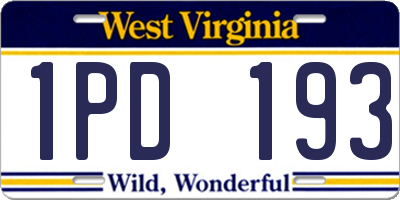 WV license plate 1PD193