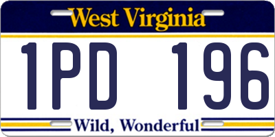 WV license plate 1PD196