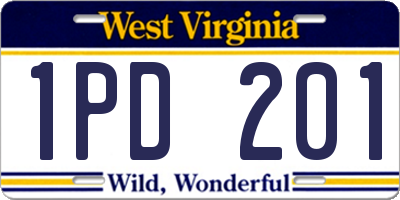 WV license plate 1PD201