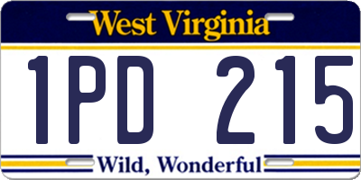 WV license plate 1PD215