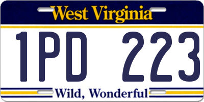 WV license plate 1PD223