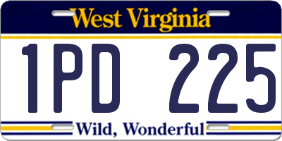 WV license plate 1PD225