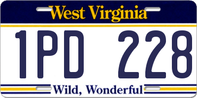 WV license plate 1PD228