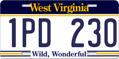 WV license plate 1PD230