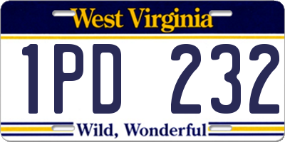 WV license plate 1PD232