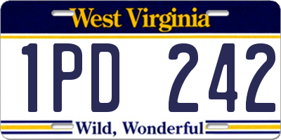 WV license plate 1PD242