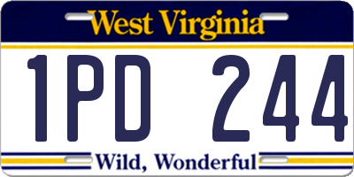 WV license plate 1PD244