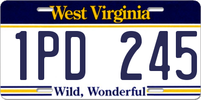 WV license plate 1PD245