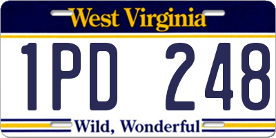 WV license plate 1PD248