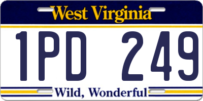 WV license plate 1PD249