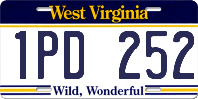 WV license plate 1PD252