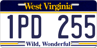 WV license plate 1PD255