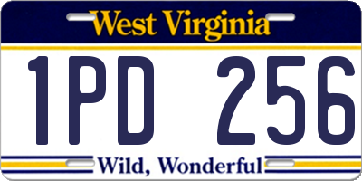 WV license plate 1PD256