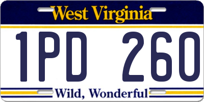 WV license plate 1PD260