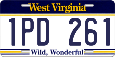 WV license plate 1PD261