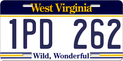 WV license plate 1PD262