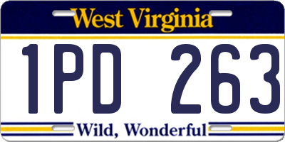 WV license plate 1PD263
