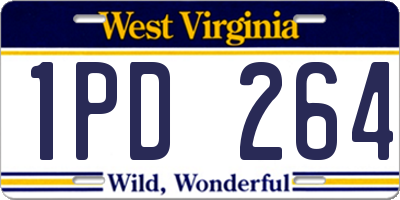 WV license plate 1PD264