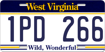 WV license plate 1PD266