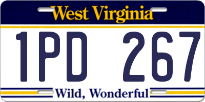 WV license plate 1PD267
