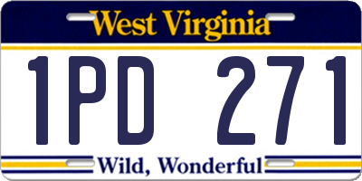 WV license plate 1PD271