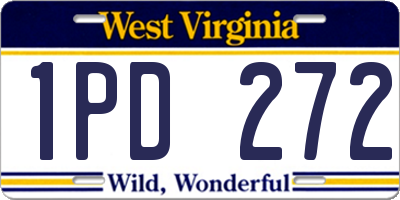 WV license plate 1PD272