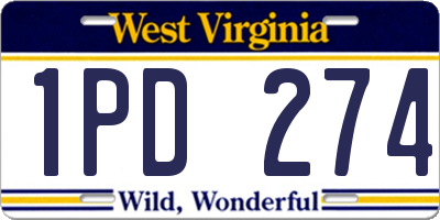 WV license plate 1PD274