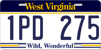 WV license plate 1PD275