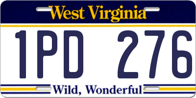 WV license plate 1PD276