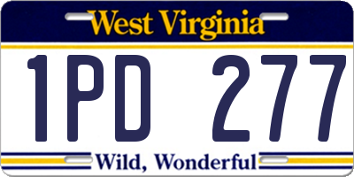 WV license plate 1PD277