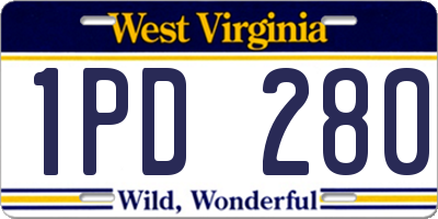 WV license plate 1PD280