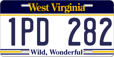 WV license plate 1PD282