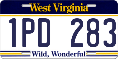 WV license plate 1PD283