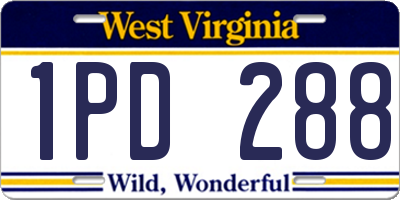 WV license plate 1PD288
