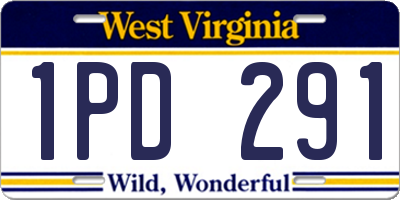 WV license plate 1PD291