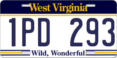 WV license plate 1PD293