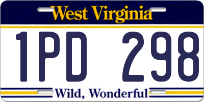 WV license plate 1PD298