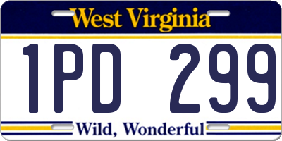WV license plate 1PD299