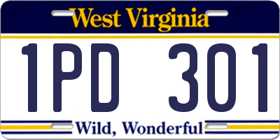WV license plate 1PD301