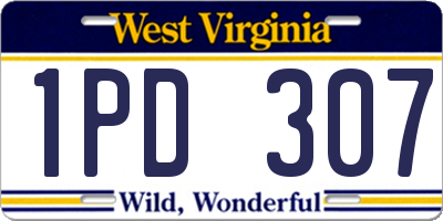 WV license plate 1PD307