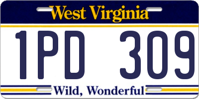 WV license plate 1PD309
