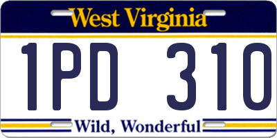 WV license plate 1PD310