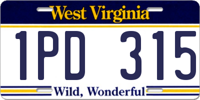 WV license plate 1PD315