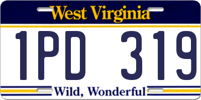 WV license plate 1PD319