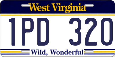 WV license plate 1PD320